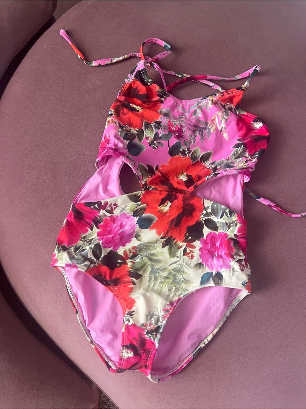 Pilyq Girls Floral Cutout One-Piece Swimsuit